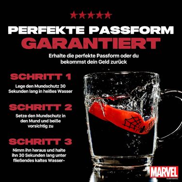 Захист для зубів Marvel Sport для дорослих та дітей. Захист рота для контактних видів спорту: регбі, ММА, бойові мистецтва, кікбоксинг, джудо, хокей, бокс (12+ років). Spider-man