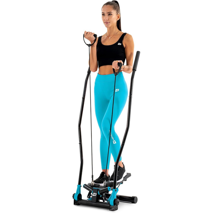 Степпер Hop-Sport HS-45S Slim для дому, блакитний, з комп'ютером, апарат для всього тіла Up-Down-Side