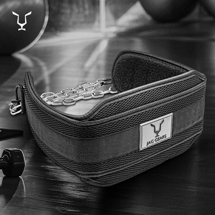 Пояс для підтягувань з ланцюгом 91.4 см, Heavy Duty сталевий ланцюг + 2 карабіни, для бодібілдингу, силових тренувань, важкої атлетики та підтягувань, пояс для ваги Black