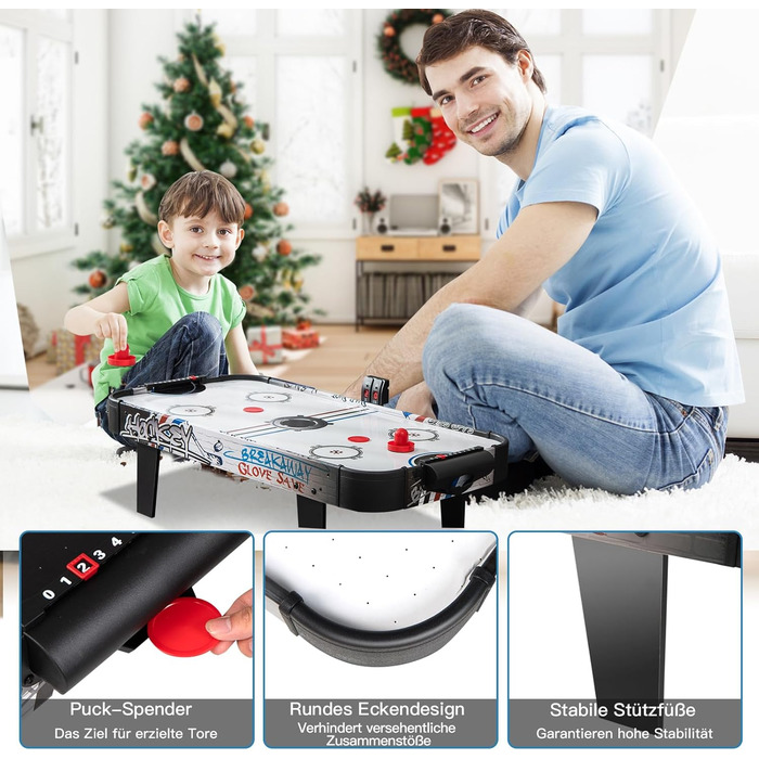 Airhockey стіл DREAMADE 42 дюйми з LED-рахунком та аксесуарами для дітей та дорослих