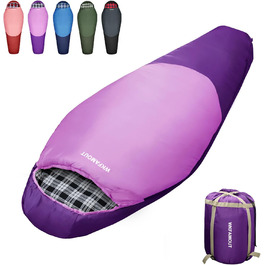 Спальний мішок WKFAMOUT Mumienschlafsack Outdoor -12°C-0°C, 500GSM, фліс, 3-4 сезони, для дорослих та дітей, для кемпінгу та подорожей