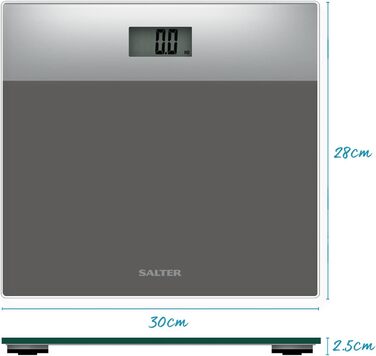 Salter 9206 електронна ваги для людей, скляна платформа, аналіз жиру, LCD, Step-on, 180 кг, сіро-срібляста