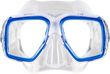 Маска для плавання Mares Ray Blue – окуляри для дайвінгу з подвійним загартованим склом, силіконовою обтюрацією та мікро-рамкою