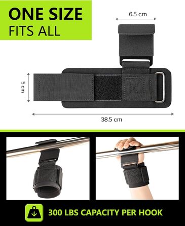 Допоміжні петлі для важкої атлетики Zughilfen – петлі для підйому штанги з захистом зап'ястя, 212 кг, для чоловіків та жінок