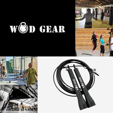 Скакалка для кросфіту та фітнесу WODGEAR, 3 м, алюмінієві ручки, легкий дріт, сумка, для чоловіків і жінок, ідеально для залу, боксу, MMA