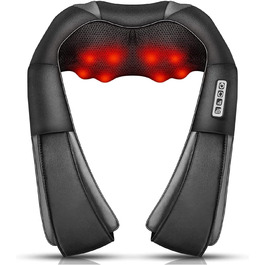 Масажер для шиї iKristin Shiatsu з підігрівом 3D, для зняття болю в шиї, спині, попереку. Сірий колір