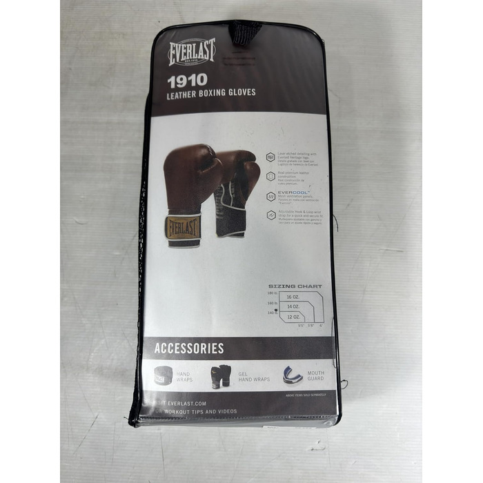 Боксерські рукавички Everlast 1910 Classic, унісекс, 12oz, коричневі, для тренувань