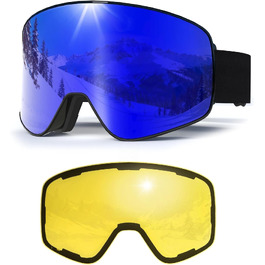 Магнітні гірськолижні окуляри YH212 Unisex зі змінними лінзами (Revo Blue/Чорний, VLT 19%)