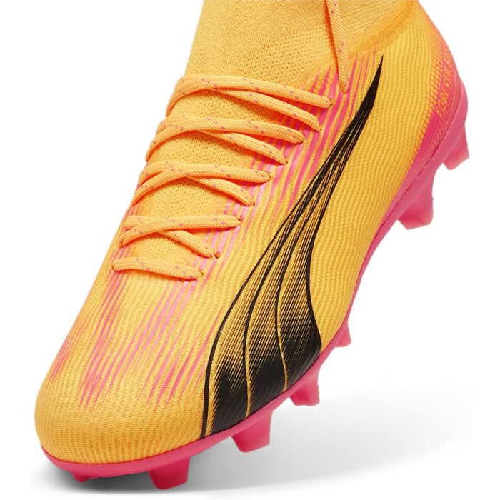Дитячі футбольні бутси PUMA Ultra Pro FG/AG Jr для гри на траві та штучному покритті, 35 EU, Sun Stream (чорний, помаранчевий, рожевий)