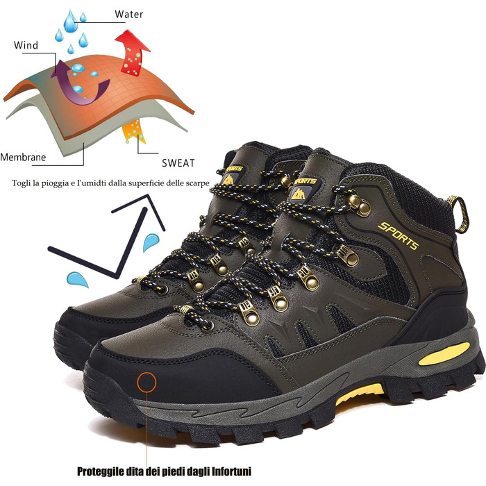 Трекінгові черевики для чоловіків та жінок. Легкі outdoor черевики, спортивні кросівки для кемпінгу. Армійний зелений, 39 EU