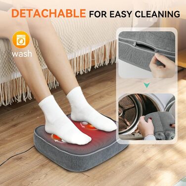 Електричний масажер для ніг Snailax Shiatsu з підігрівом та пультом дистанційного керування, 2-в-1, для розслаблення, подарунок для чоловіків/жінок