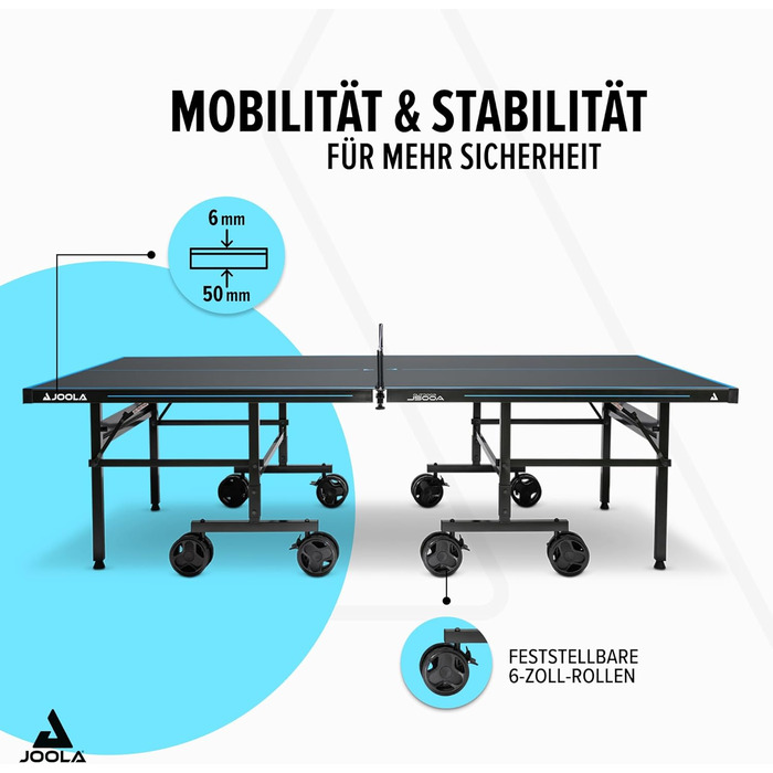 Стіл для настільного тенісу JOOLA Pro Outdoor - професійний, вологостійкий, з алюмінієво-пластиковою поверхнею 6 мм та складним підсвільником, сітка ALU PRO Single в комплекті