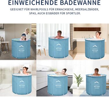 Тонна для криотерапії B&Y з кришкою для дорослих, стабільна, для спорту та відпочинку на відкритому повітрі