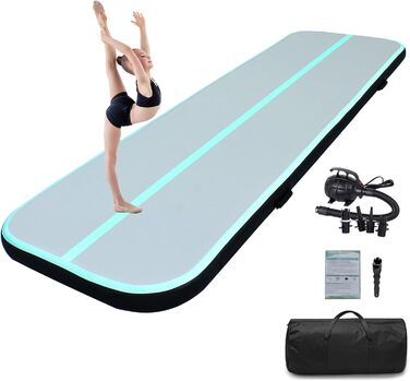 Мата для гімнастики Air Matte Track: тренувальна, фітнес, йога, 600x100x20 см, м'ятно-зелена