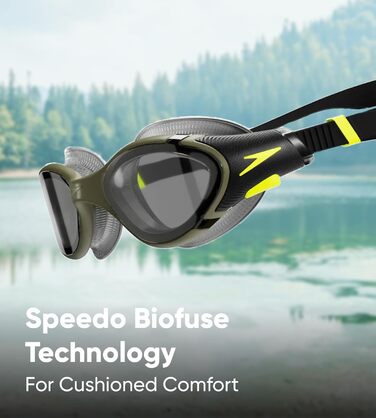 Унісекс плавальні окуляри Speedo Biofuse 2.0, димчасті, універсальний розмір, олива/чорний