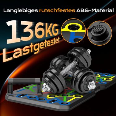 AERLANG Дошка для віджимань, портативна, багатофункціональна, складана, 10-в-1, ручки для віджимань, професійний тренажер для силових тренувань, багато кольорів