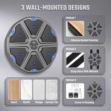 Музична боксерська машина Todeco з LED, Bluetooth, рукавичками та настінною ціллю - 9 режимів швидкості та режим підрахунку для дітей та дорослих