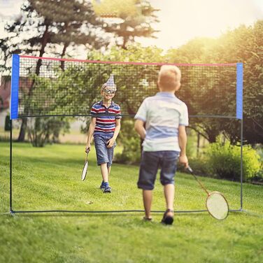 Мережа для бадмінтону Kapler регульована по висоті 90–160 см: мультиспортивна мережа 300x90–160 см для піклболу, волейболу та тенісу, для дітей та дорослих, з 2-ма федерболами та 2-ма тенісними м'ячами, портативна