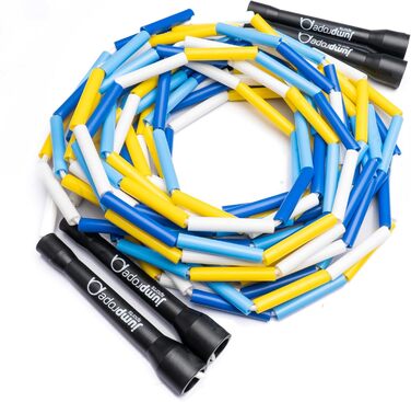 Стрибкове канат Double Dutch BEAD, 4.90 м, чорний-аквамарин