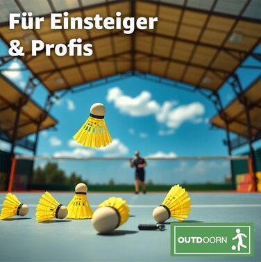 Жовті воланчики для бадмінтону: для тренувань та змагань. 12 шт.