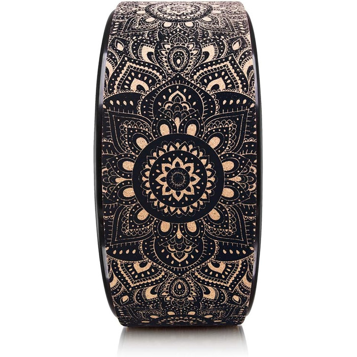 Колесо для йоги Yoga Design Lab | Dharma Rad, екологічне | для інтенсивної розтяжки, покращує поставу (Чорний колір корку)