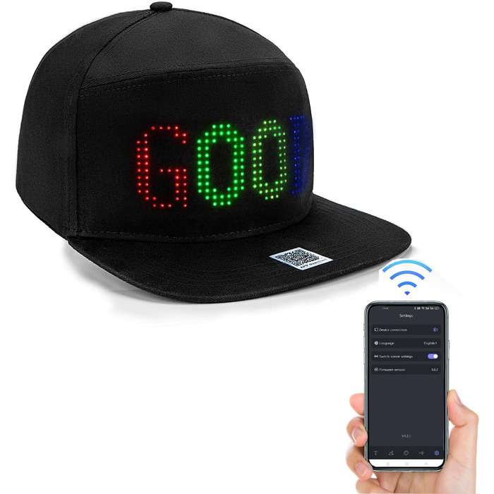 LED-шапка з Bluetooth, шапка з підсвічуванням RGB, для танців, вечірок, риболовлі, прогулянок, захист від сонця