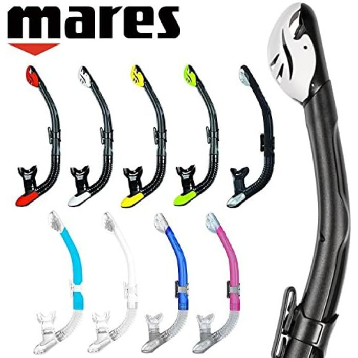 Трубка для снорклінгу Mares Ergo Dry (доросла, чорно-жовта) з клапаном сухого типу