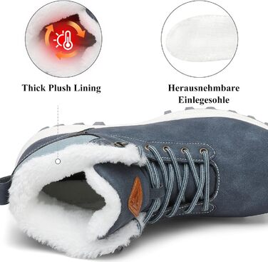 Зимові чоботи для чоловіків та жінок. Теплі зимові чоботи Outdoor, снігоступи, утеплені (44 EU, Синій)