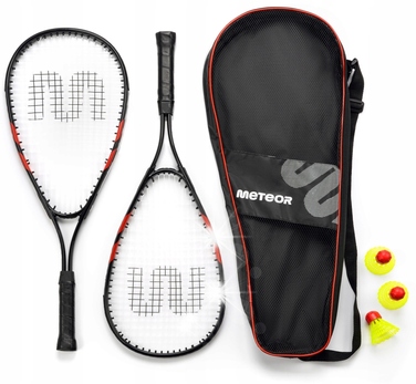 Набір для спід-бадмінтона Meteor Crossminton: 2 алюмінієві ракетки та 3 волани