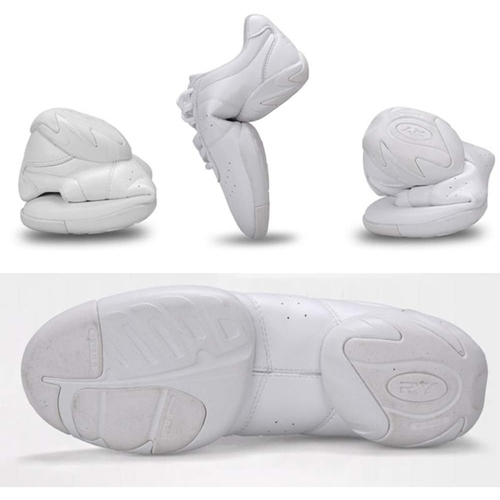 Жіночі дитячі шнуркові кросівки для занять гімнастикою, спортом, аеробікою та танцями, білі, 33.5 EU