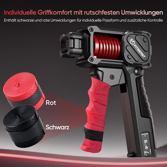FitBeast Griffkrafttrainer 30–130LB з лічильником – регульований тренажер для рук чоловіків з великими руками, ергономічна ручка, тренування вдома та в офісі