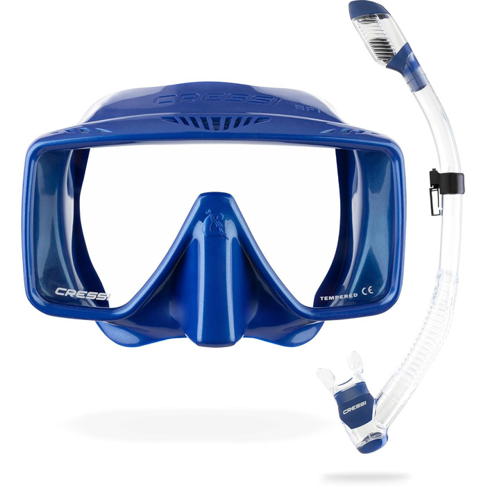 Маска для снорклінгу та дайвінгу Cressi SF1 – безрамкова, універсальний розмір, блакитна
