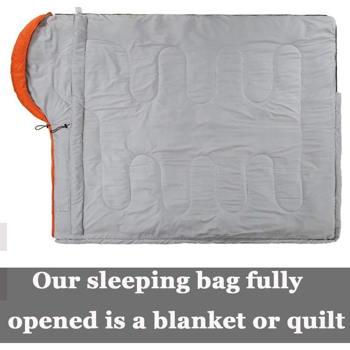 Сплячий мішок SOULOUT 3-4 сезони - вологостійкий, легкий, 220 x 83 см (Помаранчевий/Ліва блискавка)