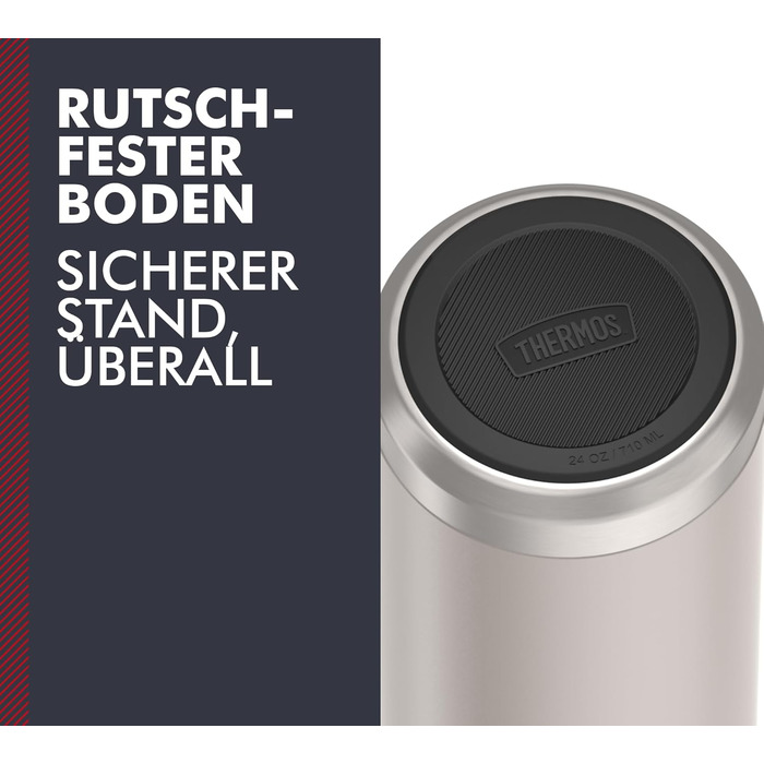 Термос Thermos Icon 710 мл, нержавіюча сталь, ізольована пляшка для напоїв, бежевий, збереження тепла 18 годин/холоду 24 години, герметична, без BPA, для гарячих і холодних напоїв, підходить для посудомийної машини