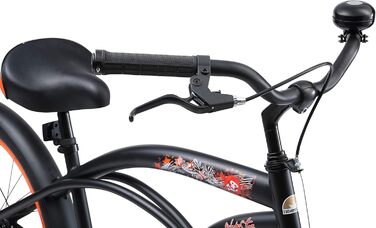 Дитяче велосипед BIKESTAR 24 дюйми для хлопчиків та дівчаток від 6 років | Круізер | Чорний колір