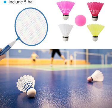 Набір для бадмінтону QKTYB для дітей від 4 до 8 років, легкий алюмінієвий, для початківців, з сумкою, для гри в приміщенні та на вулиці