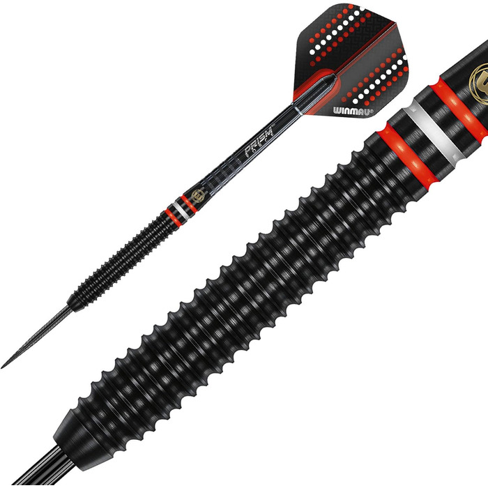 Дротики WINMAU Pro-Line Profi Wolfram для дартсу, сталевий наконечник, комплект з оперенням та стрижнями