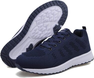 Жіночі кросівки з повітряною подушкою для залу та вулиці. Зручні спортивні кросівки на шнурівці, дихаючі, розміри 35-44 EU, колір: темно-синій (Navy Blue)