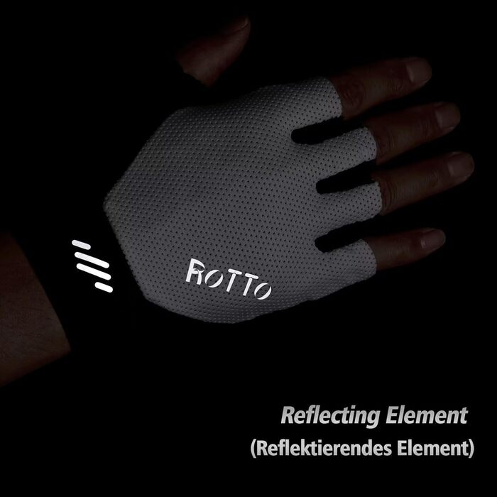 ROTTO Велосипедні рукавички напівпальці, з підкладкою, для шосе, гірського велосипеда, їзди, унісекс (білий, L)