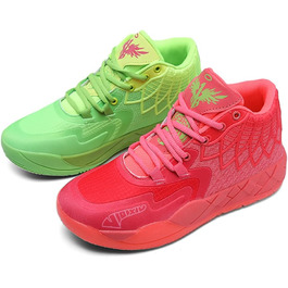 Баскетбольні кросівки для чоловіків, антиковзаючі, зносостійкі, модні спортивні кросівки, великий розмір 41 EU, червоно-зелені