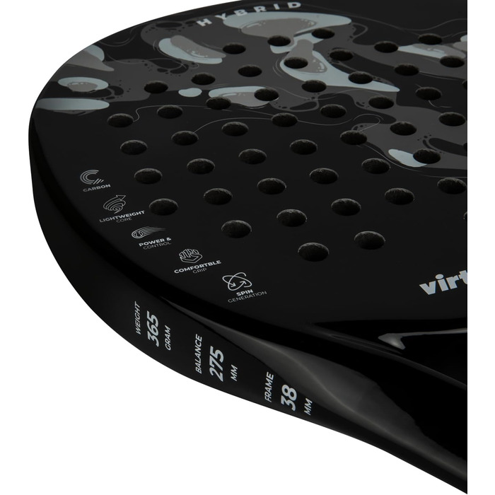 Плече ракетка VirtuFit для падел-тенісу: контроль, гібрид, для початківців та просунутих гравців, білий/срібний (Fusion Pro)