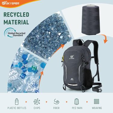 Рюкзак для походів SKYSPER 20L – легкий, компактний, унісекс, туристичний, екологічний, для спорту та активного відпочинку