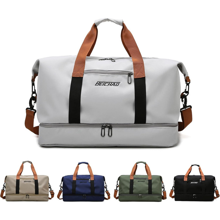 Спортивна сумка Lafo: дорожня, для тренажерного залу, з відділенням для взуття та мокрих речей, сіра