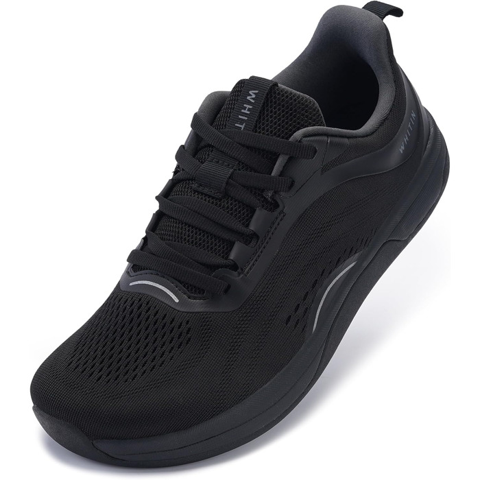 WHITIN Вуличні тапочки без шкарпеток для чоловіків та жінок | Мінімалістичні кросівки з широким носком та підошвою Zero-Drop (37 EU, чорний)