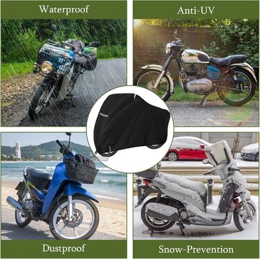 Водонепроникний чохол на мотоцикл та скутер 210D, захисний UV-стійкий тент для зберігання мотоцикла на вулиці, зимовий, 245x105x125 см