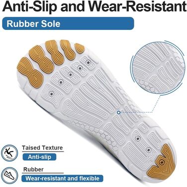 Взуття Barfuss для жінок та чоловіків: водяні, плавальні кросівки, дихаючі, швидковисихаючі, 36-46 EU, білий/золотий