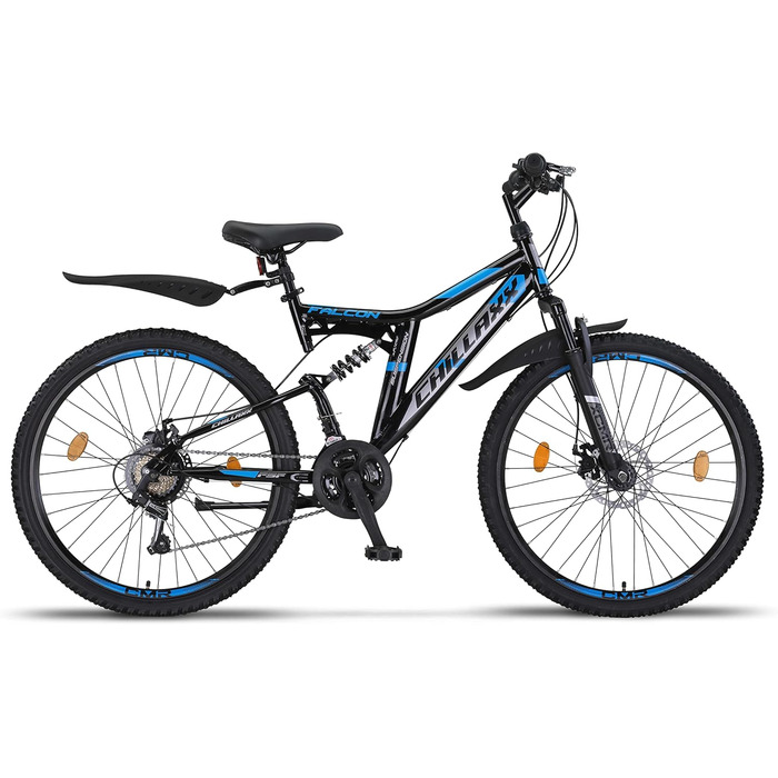 Гірський велосипед Chillaxx Falcon Premium 24, 26, 27.5, 29 дюймів для хлопців, дівчат, жінок та чоловіків, дискові гальма, 21 швидкість, повна амортизація