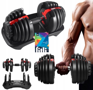 Регульовані обгумовані гантелі Fitli 1 x 24 кг
