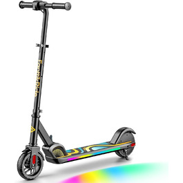 Електросамокат FanttikRide C9 Pro для дітей від 8 років, регульований, LED-дисплей, кольорове підсвічування, швидкість до 16 км/год, пробіг 8 км, складаний, чорний