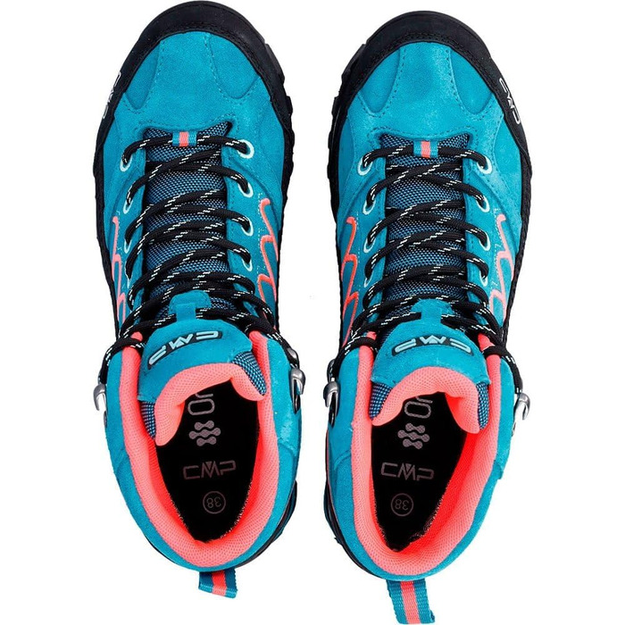 Жіночі трекінгові черевики CMP Moon Mid WP - водонепроникні, Teal Red Fluo (40 EU)